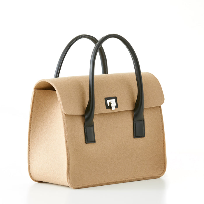 Lambertson Truex Boxcar Top Handle - Large - Camel Felt