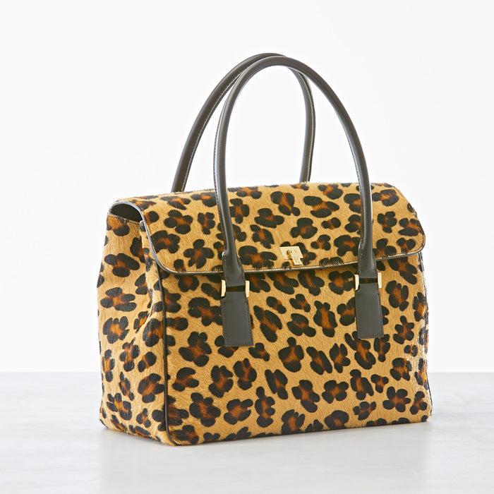 Lambertson Truex Boxcar Top Handle - Large - Leopard Print