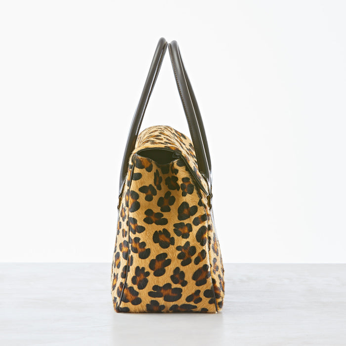 Lambertson Truex Boxcar Top Handle - Large - Leopard Print
