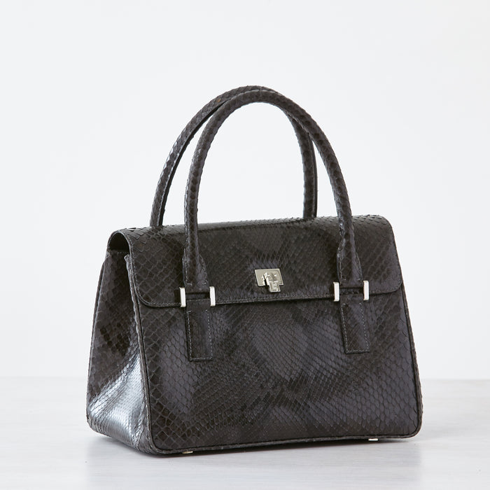 Lambertson Truex Boxcar Top Handle - Medium - Gray Python