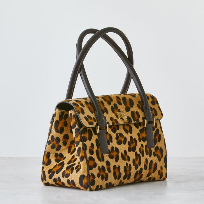 Lambertson Truex Boxcar Top Handle - Medium - Leopard Print