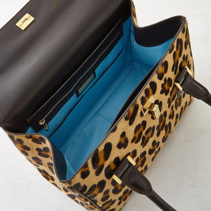 Lambertson Truex Boxcar Top Handle - Medium - Leopard Print