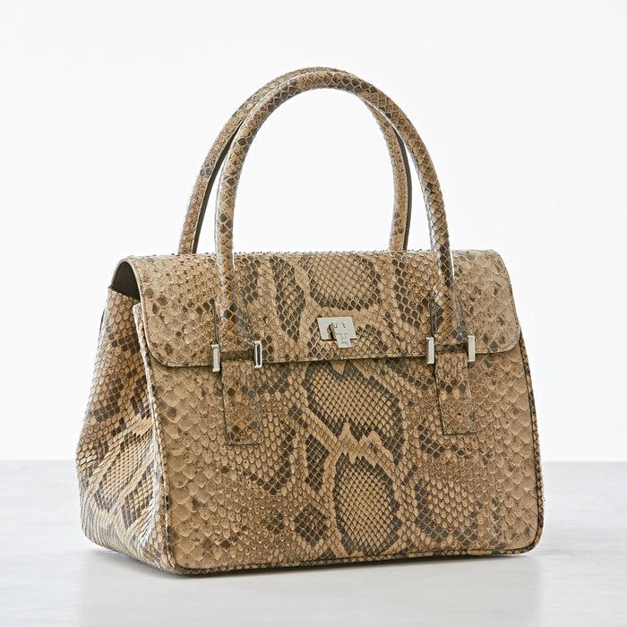 Lambertson Truex Boxcar Top Handle - Medium - Nutmeg Python