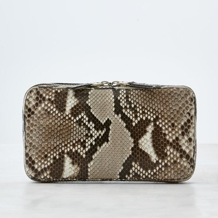 lambertson truex Finley Zip Clutch - Natural Python Leather
