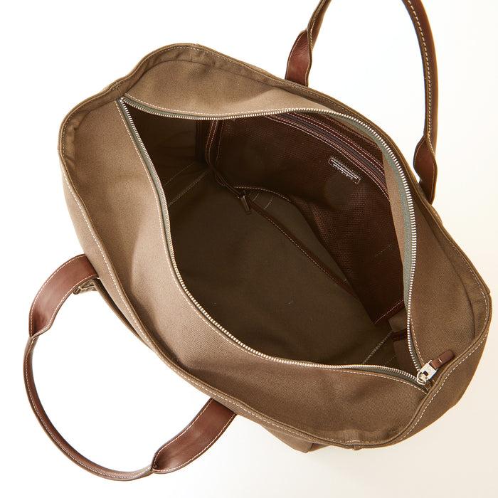 Lambertson Truex Bradley Zip Tote - Brown Canvas