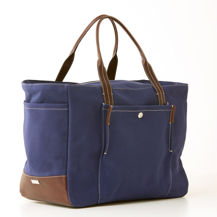 Lambertson Truex Bradley Zip Tote - Navy Canvas