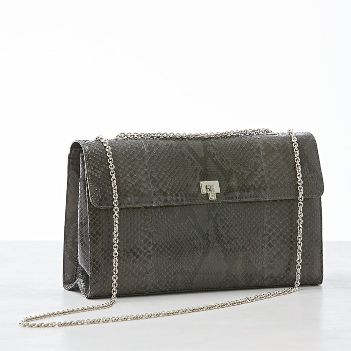 Lambertson Truex Grand Shoulder Bag - Gray Python