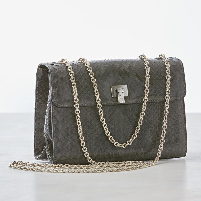 Lambertson Truex Jesse Shoulder Bag - Gray Python