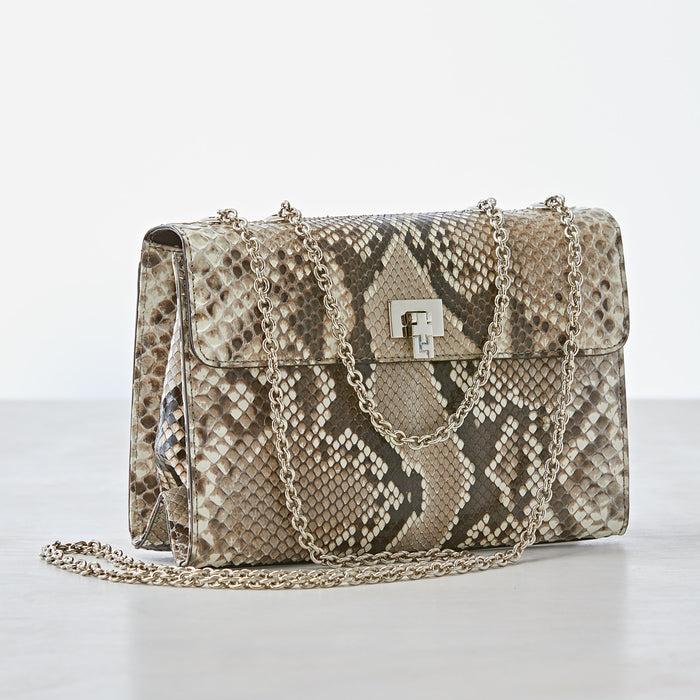 Lambertson Truex Jesse Shoulder Bag - Natural Python