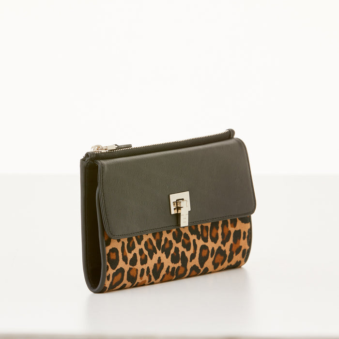 Lambertson Truex Soft Continental Wallet - Leopard Print