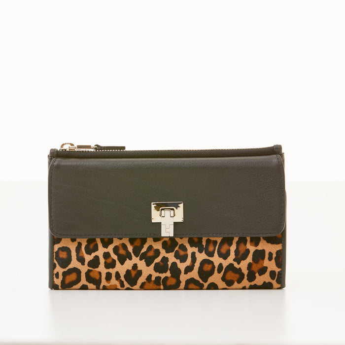 lambertson truex Soft Continental Wallet - Leopard Print