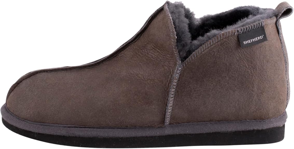 Lambland Annie – Sheepskin Bootie Slippers In Asphalt