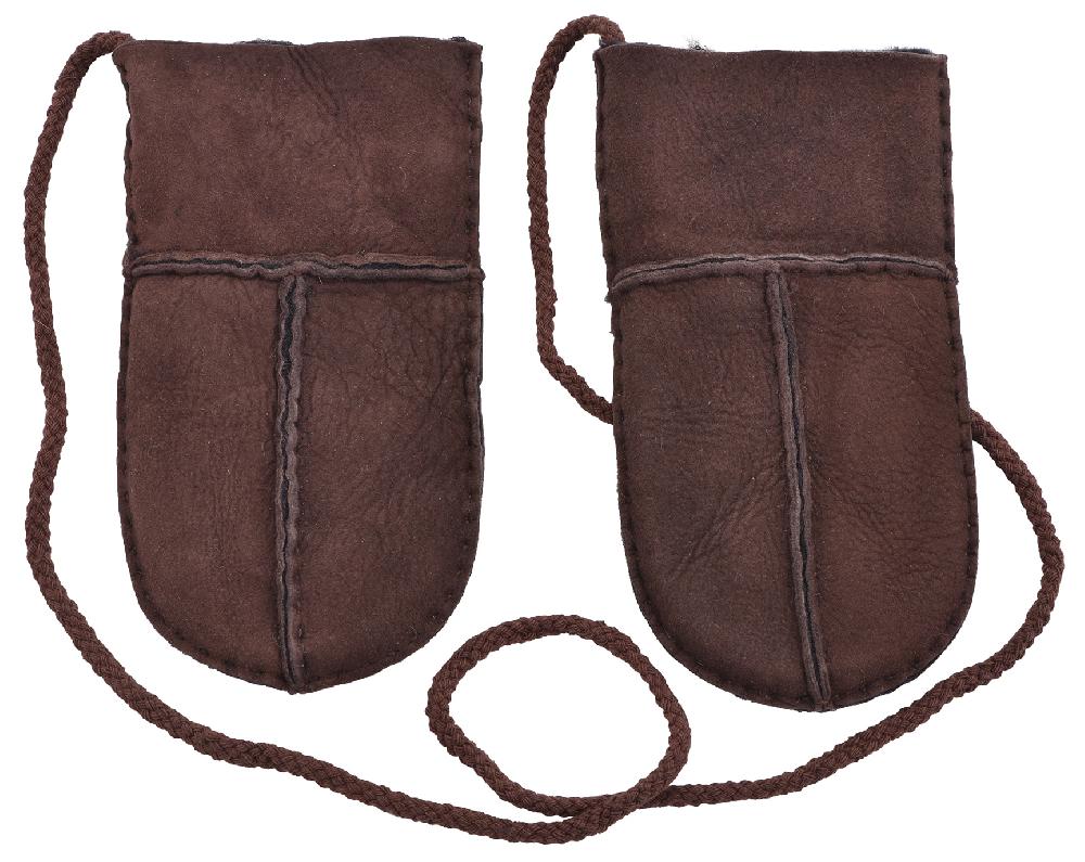 Lambland Babies Sheepskin Lined Puddy Mitts With ‘Keep Safe’ Cord