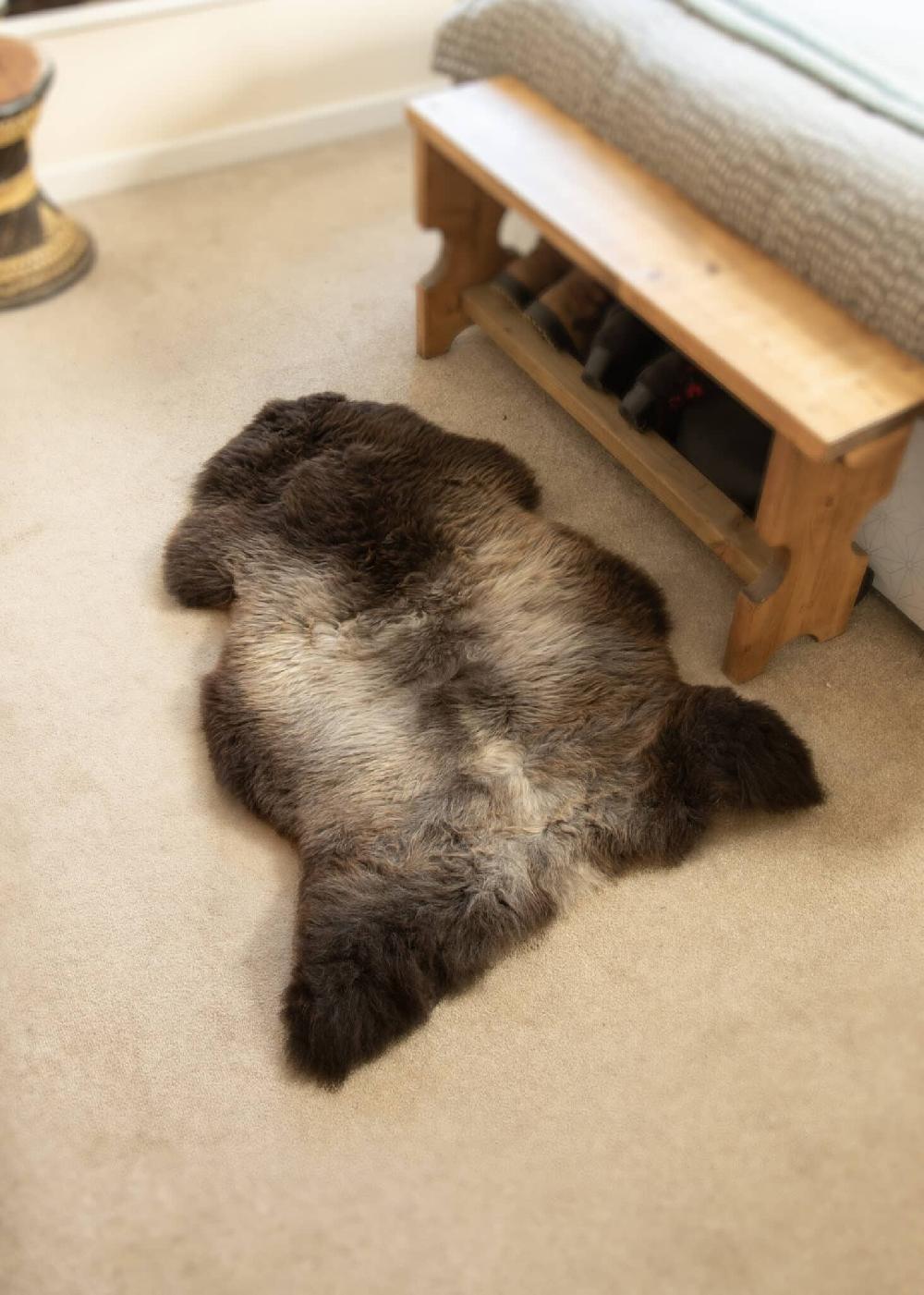 lambland British Dark Natural Coloured Pretty Sheepskin Rug
