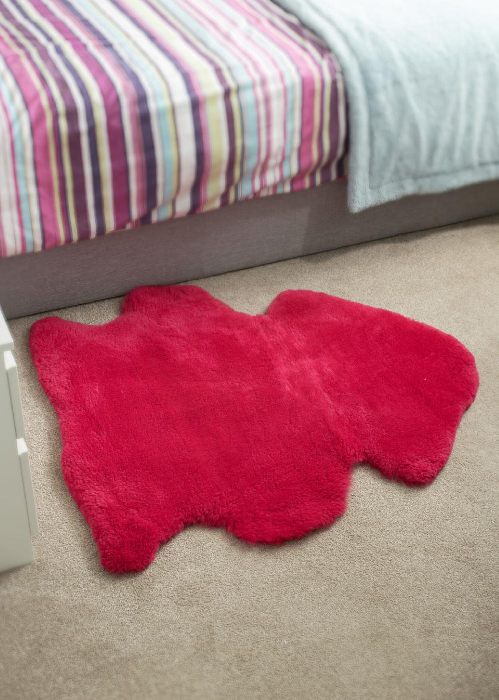 lambland British Fuschia Pink Clipped Sheepskin Rug