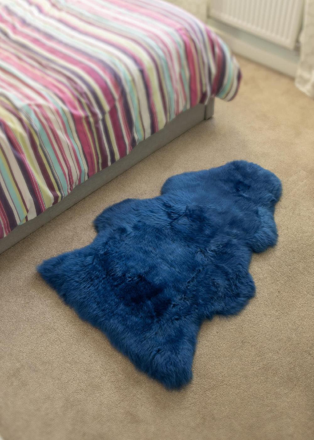 lambland British Premium Cornflower Blue Sheepskin Rug