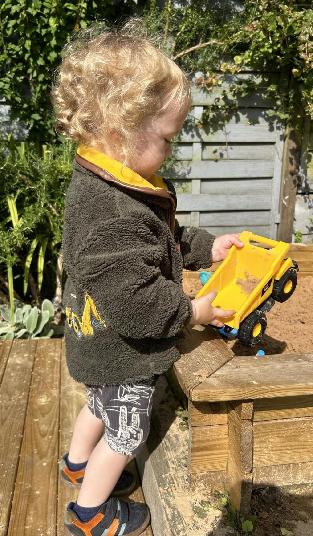 Lambland Children’s Quarter Zip Digger Berber Fleece – Olive