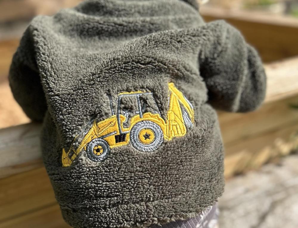 Lambland Children’s Quarter Zip Digger Berber Fleece – Olive