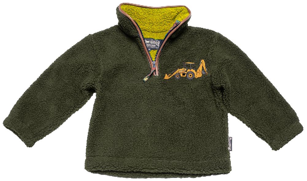 Lambland Children’s Quarter Zip Digger Berber Fleece – Olive