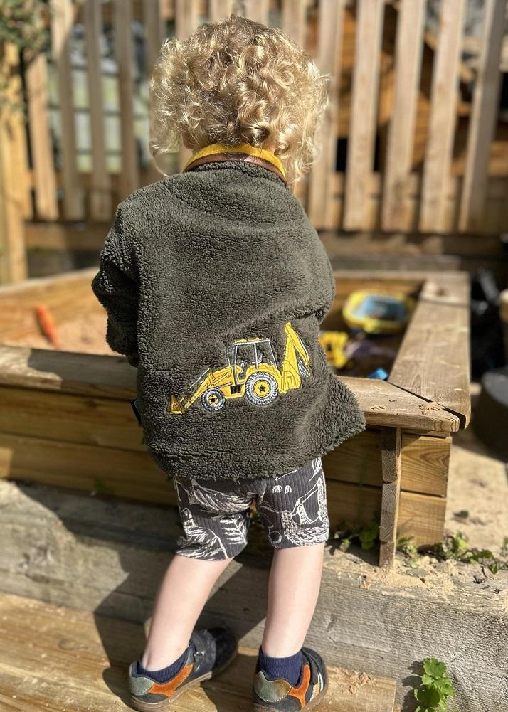 lambland Children’s Quarter Zip Digger Berber Fleece – Olive