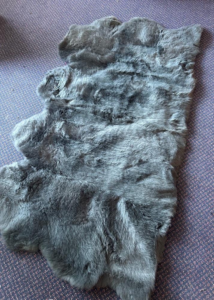 lambland Clearance – Slate Grey Long Quad Sheepskin Rug
