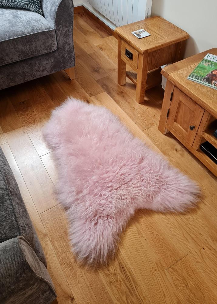 lambland Eco Tanned Long Wool Pale Pink Icelandic Sheepskin