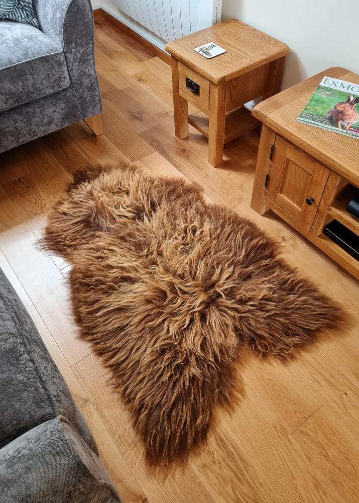 lambland Eco Tanned Long Wool Rusty Brown Icelandic Sheepskin