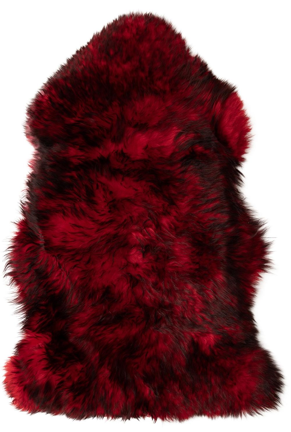 Lambland Eco Tanned Luxury Red Sheepskin With Black Tips