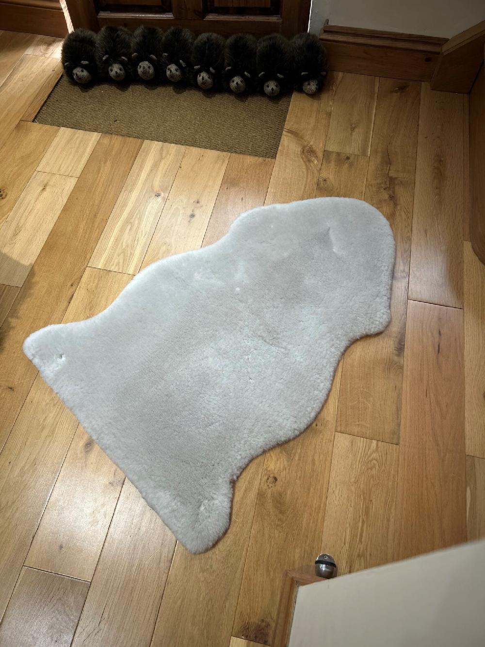 Lambland Eco Tanned Silky Soft Sheepskin Baby Rug In Moon