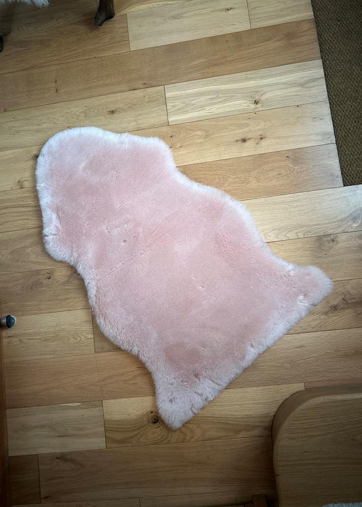 Lambland Eco Tanned Silky Soft Sheepskin Baby Rug In Rose