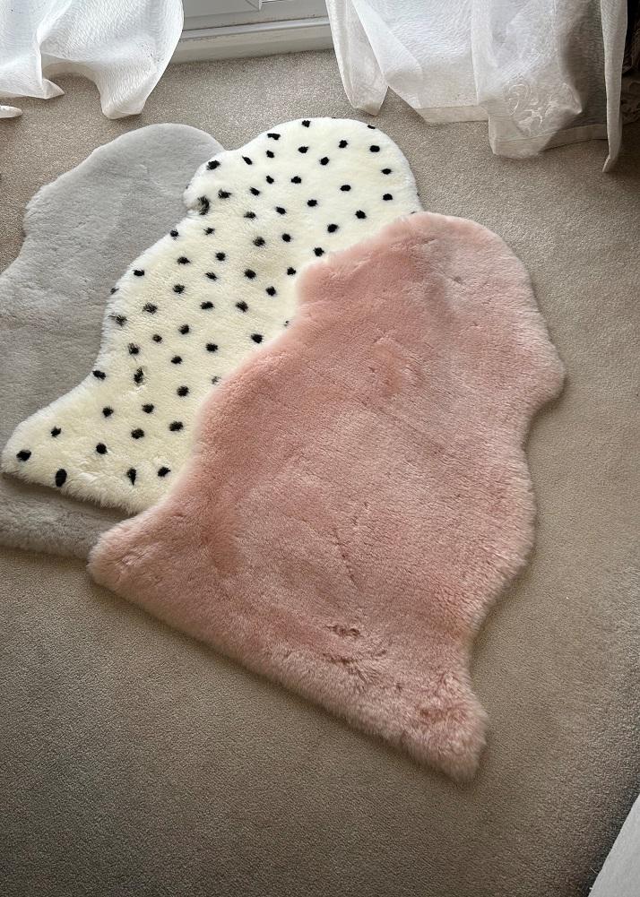 lambland Eco Tanned Silky Soft Sheepskin Baby Rug in Rose
