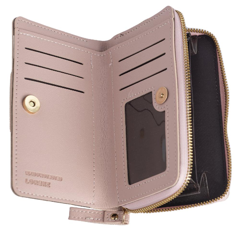 Lambland Faux Leather Zip Around Wallet With Magnetic Note Section