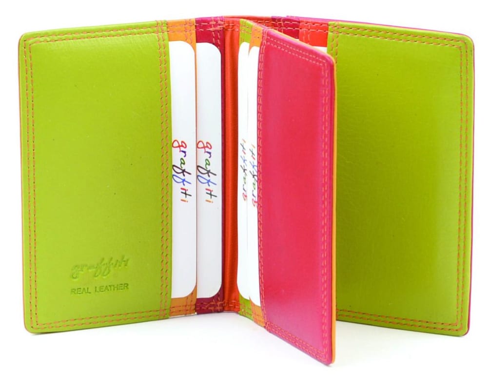 Lambland Graffiti Premium Leather Multi Colour Card Wallet