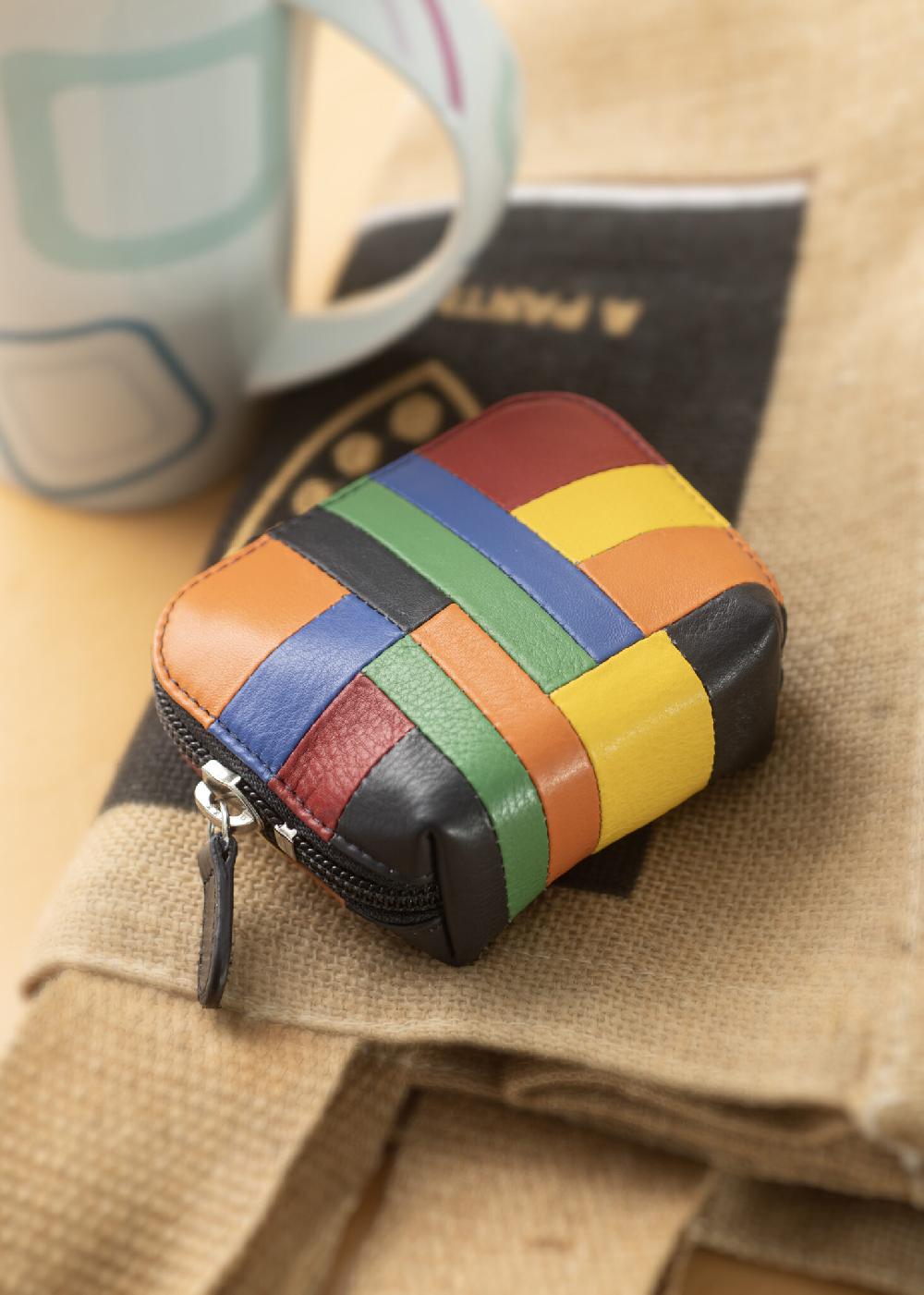 lambland Graffiti Premium Leather Multi Colour Coin Wallet