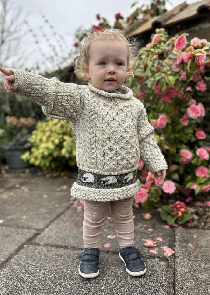 lambland Kids’ British Wool Sheep Border Tunic Jumper