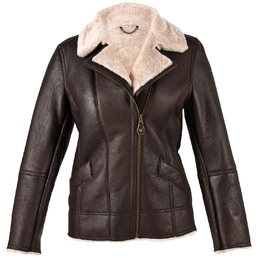 lambland Ladies Aviator Finish Flying Jacket with Off Centre Zip