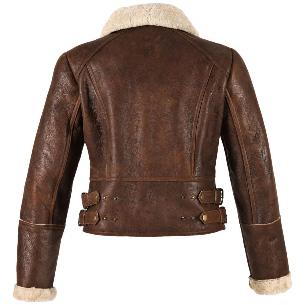 Lambland Ladies Aviator Finished Sheepskin Lined Cropped Jacket