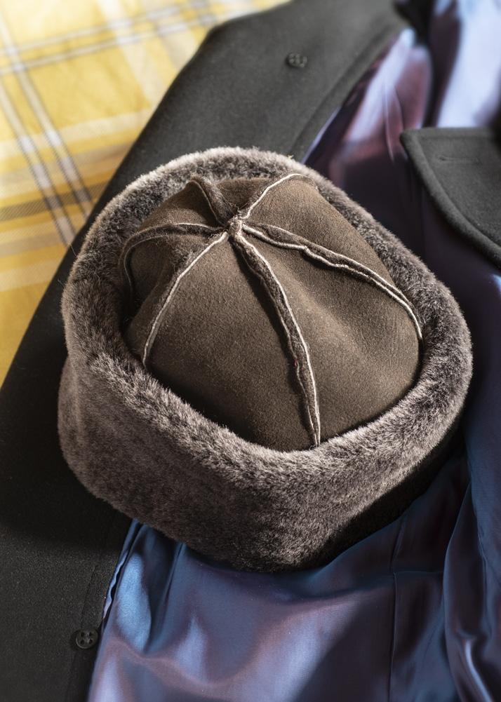 lambland Ladies Genuine Double Faced Sheepskin Dome Hat