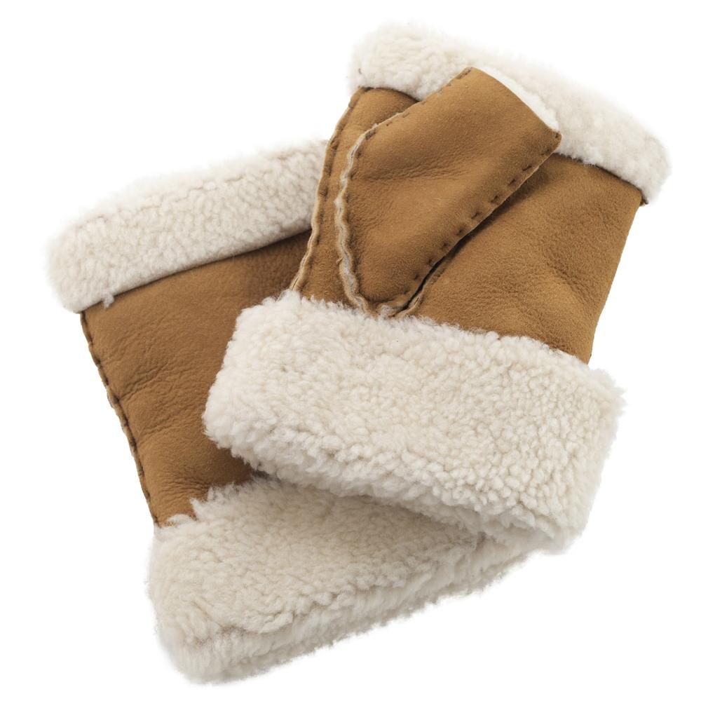 Lambland Ladies Genuine Lambskin Whole Piece Fingerless Mittens