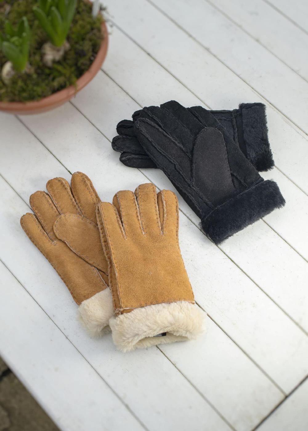 lambland Ladies Genuine Sheepskin Gloves with Turn Back Cuff