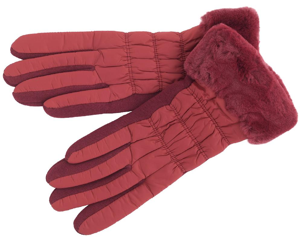 Lambland Ladies Warm & Soft Winter Gloves With Faux Fur Cuff