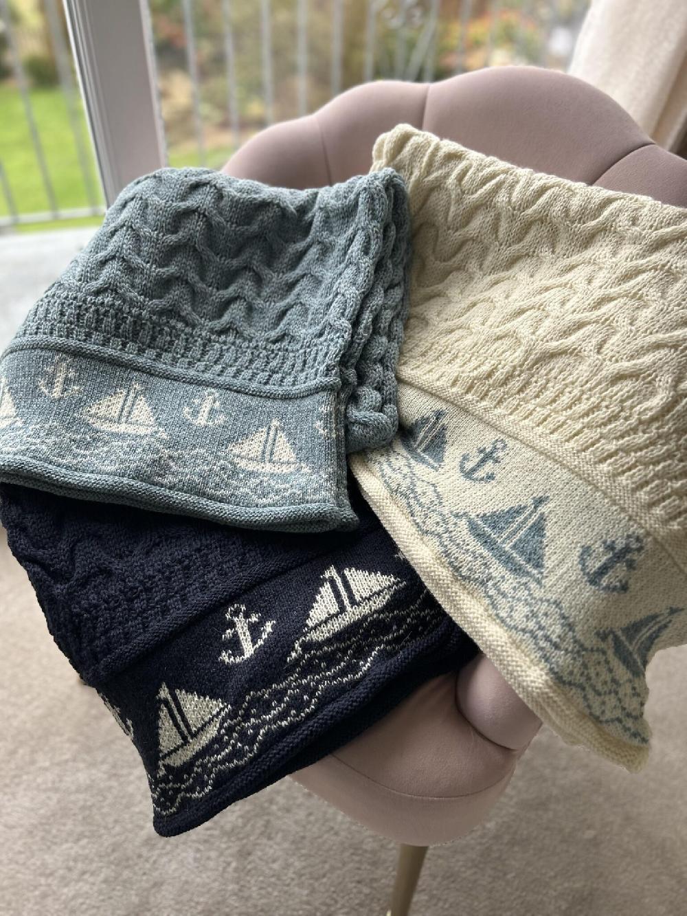 Lambland 100% British Wool Aran Nautical Throw