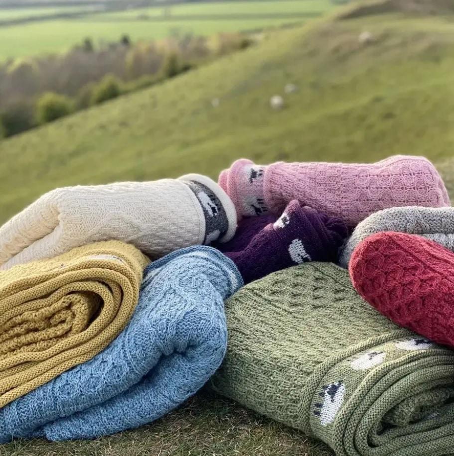 Lambland 100% British Wool Aran Sheep Throw