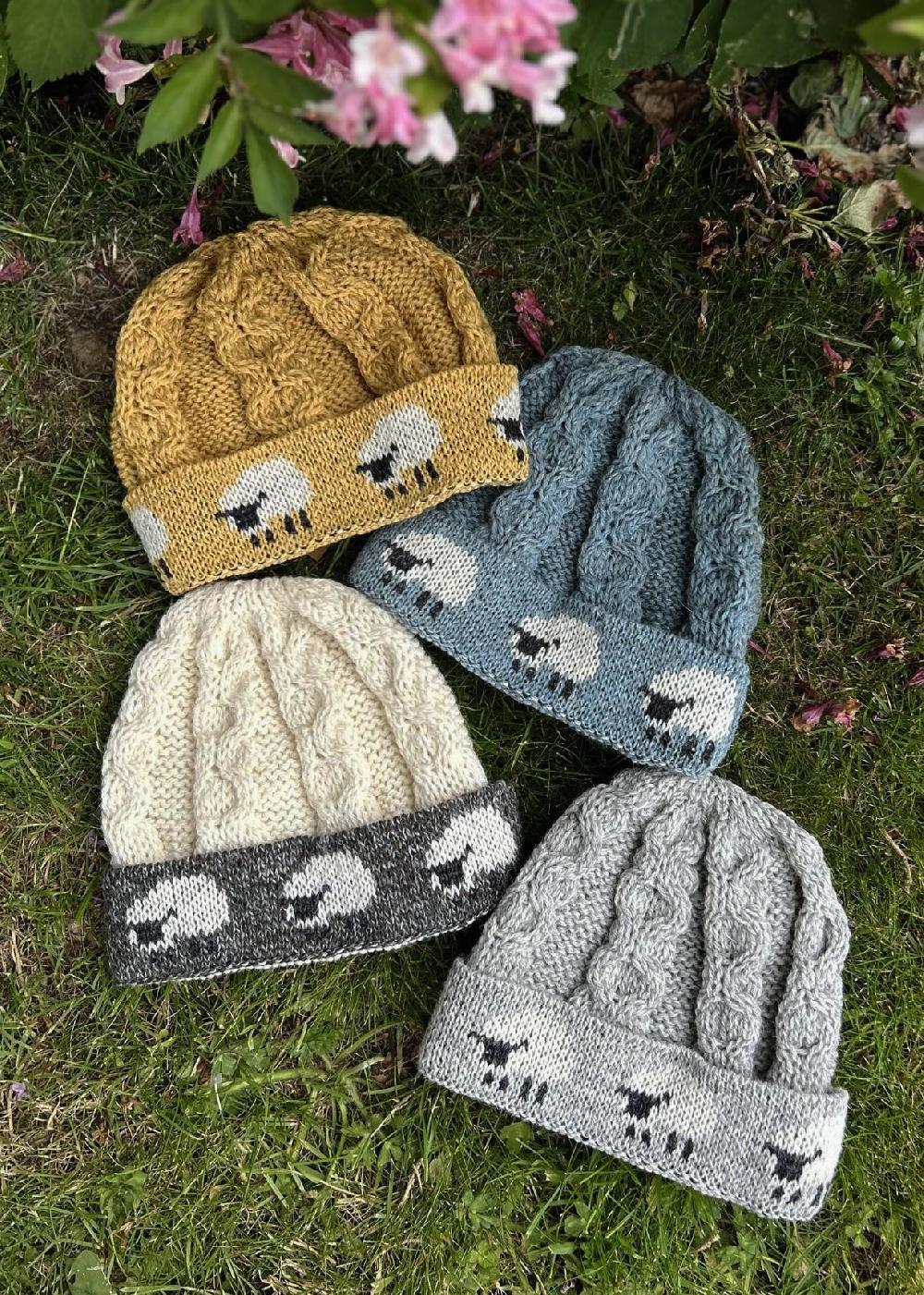 lambland 100% British Wool Sheep Scene Wool Hat