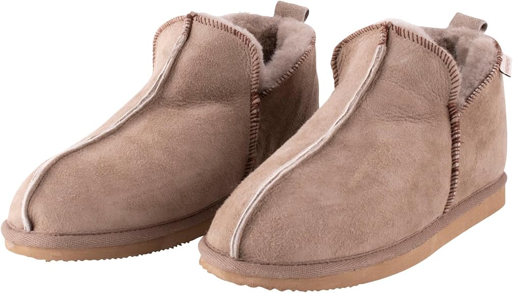 Lambland Anton – Sheepskin Bootie Slippers In Stone