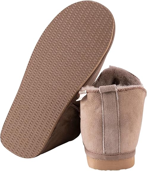 Lambland Anton – Sheepskin Bootie Slippers In Stone