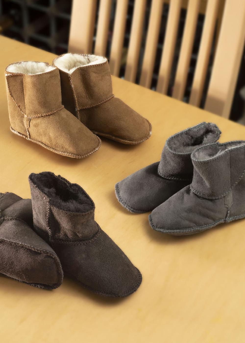 lambland Babies Sheepskin Booties with Ripper Tab