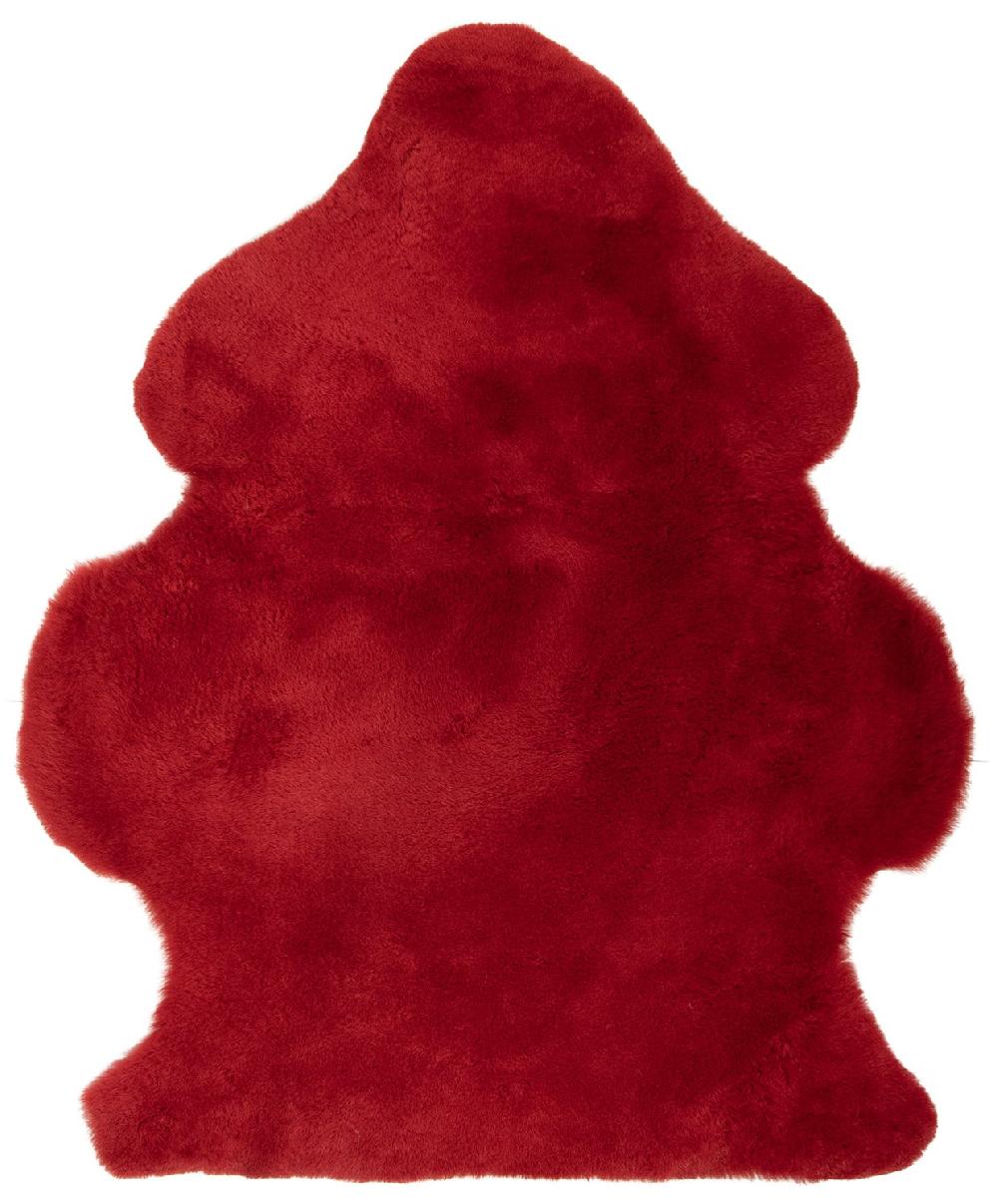 Lambland British Bright Red Clipped Sheepskin Rug