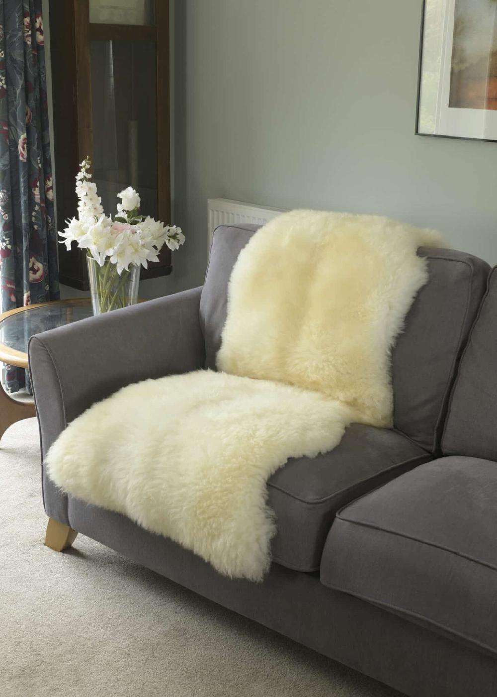 lambland British Ivory Sheepskin Armchair Liner