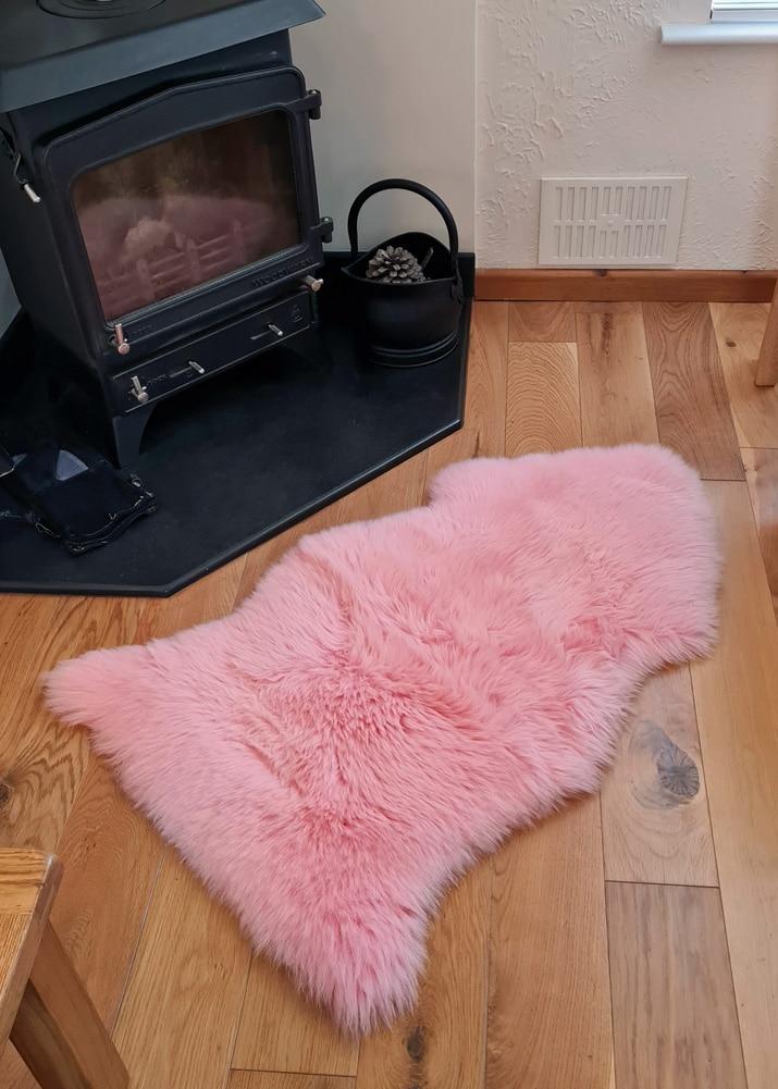 lambland British Premium Pale Pink Sheepskin Rug